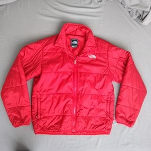 North face synthetic zip up puffer mid jacket
